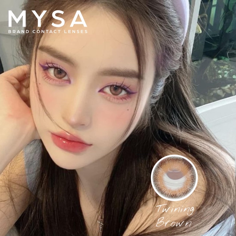 Lens Mắt Màu Nâu Tự Nhiên Giãn Ít Twining Brown Có Từ 0-6 Độ Cận