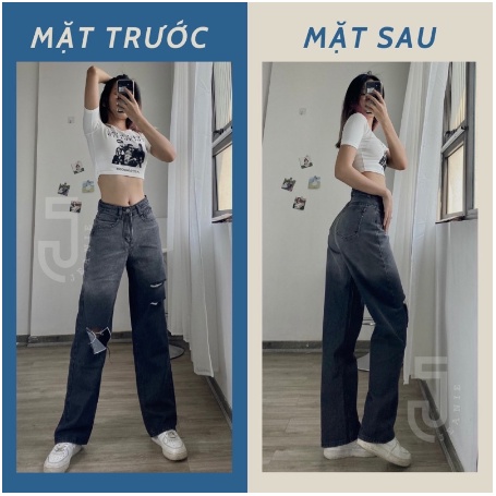 [BEST CHOICE] Quần Jeans BAGGY Rách Quần Jeans Loang Nữ Ông Suông Quần Bò Nữ Rách Gối -KOREA STYLE 2022 (Hàng Mới Về)