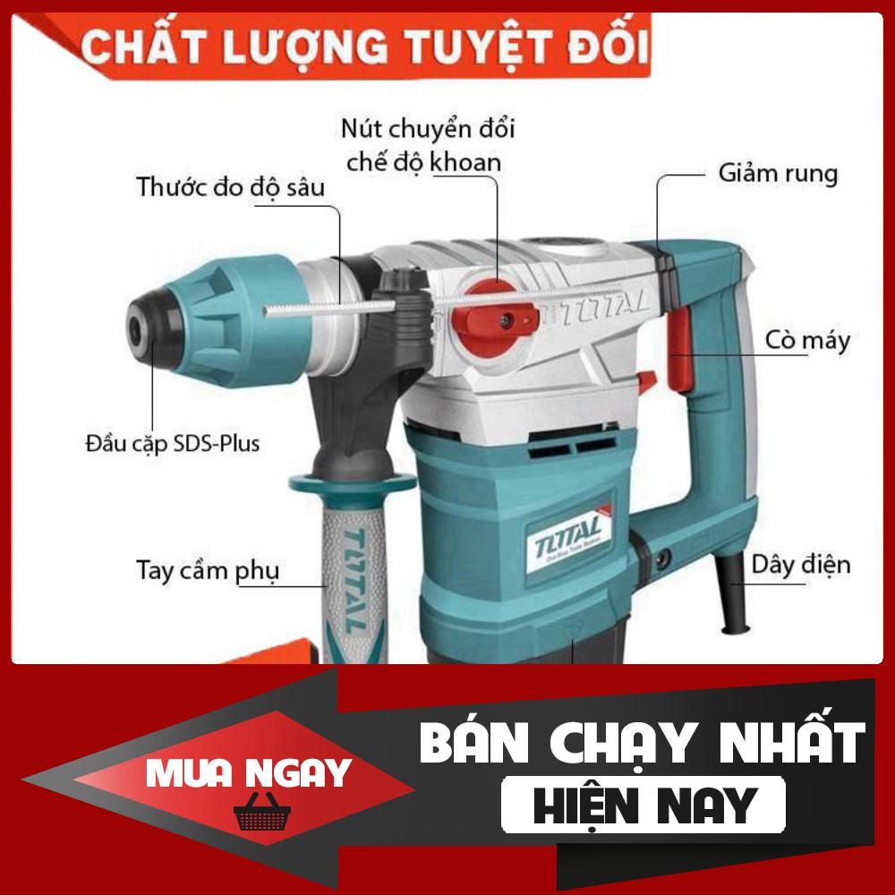 36mm Máy khoan đục bê tông 1800W TOTAL TH118366 [bảo hành chính hãng]