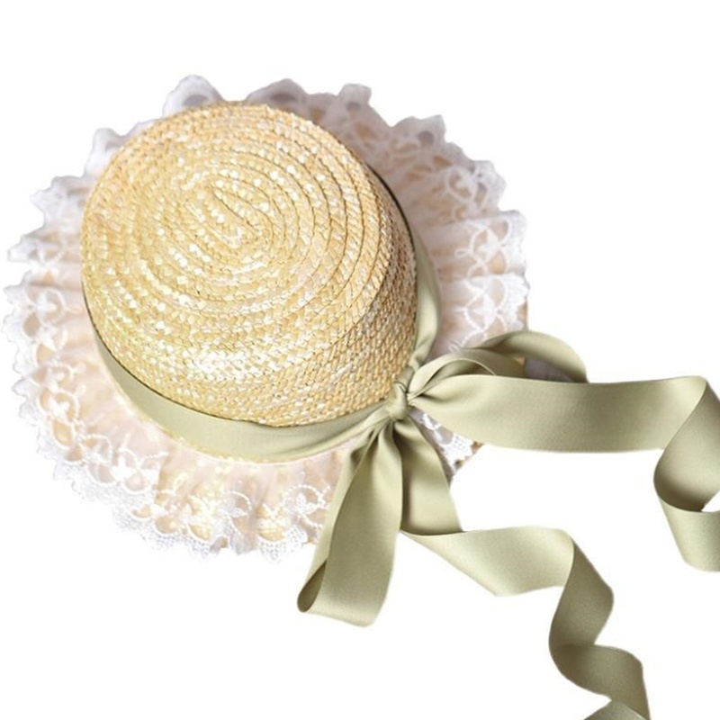 Nón Cối Rộng Vành Phối Ren Hoa Dễ Thương Thời Trang Đi Biển Mùa Hè Cho Nữ