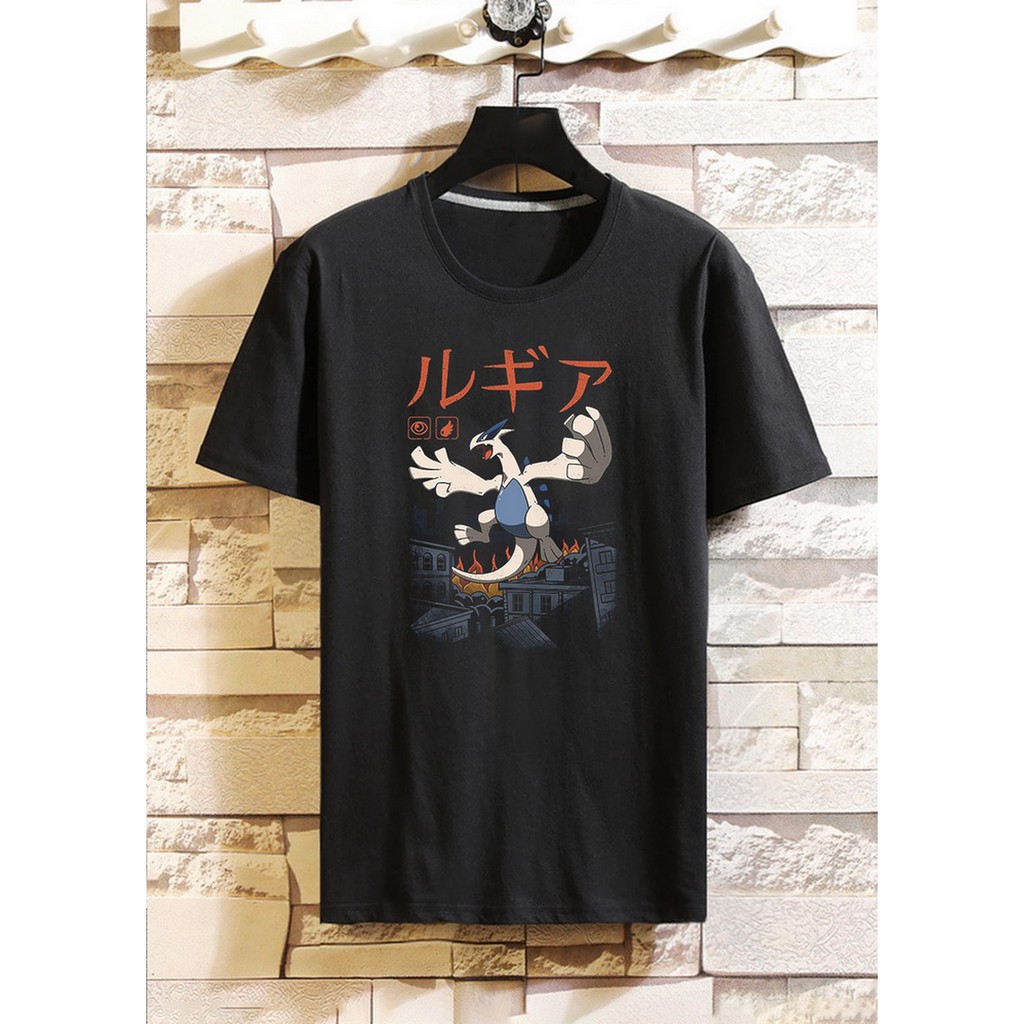 Áo Thun Cotton Style Nhật Pokemon 3 Unisex Nam Nữ Trắng Đen