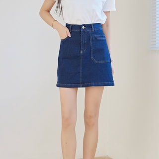 Eyouth 20146 chân chân váy jeans midi lưng cao thời trang nữ
