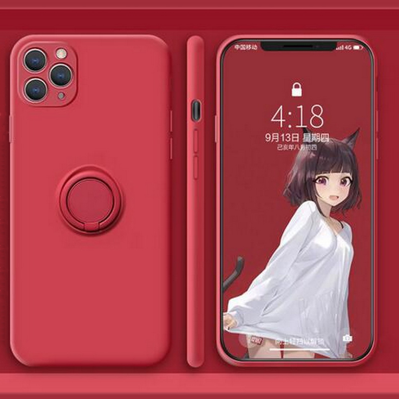 Ốp Điện Thoại Silicone Mềm Mỏng Chống Sốc Có Vòng Nhẫn Cho iPhone 14 13 12 11 Pro MAX X XR XS MAX 8 7 Plus + SE 2020