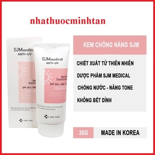 Kem chống nắng sjm medical anti uv perfect sunscreen spf50+ pa++++ 60ml
