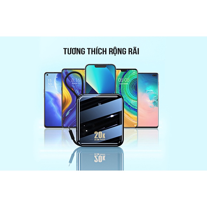 Sạc Nhanh Pin Sạc Dự Phòng 20.000 Mah Remax Rpp-51, Có Kèm Cáp Sạc Sẵn