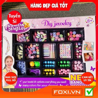 Bộ xâu hạt làm trang sức vòng tay- vòng cổ thủ công-nhiều mẫu cho bé gái-Bé thỏa sức sáng tạo