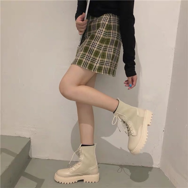 (Săn đen 37/38) bốt da cải len ulzzang-đế 4cm, da PU | BigBuy360 - bigbuy360.vn
