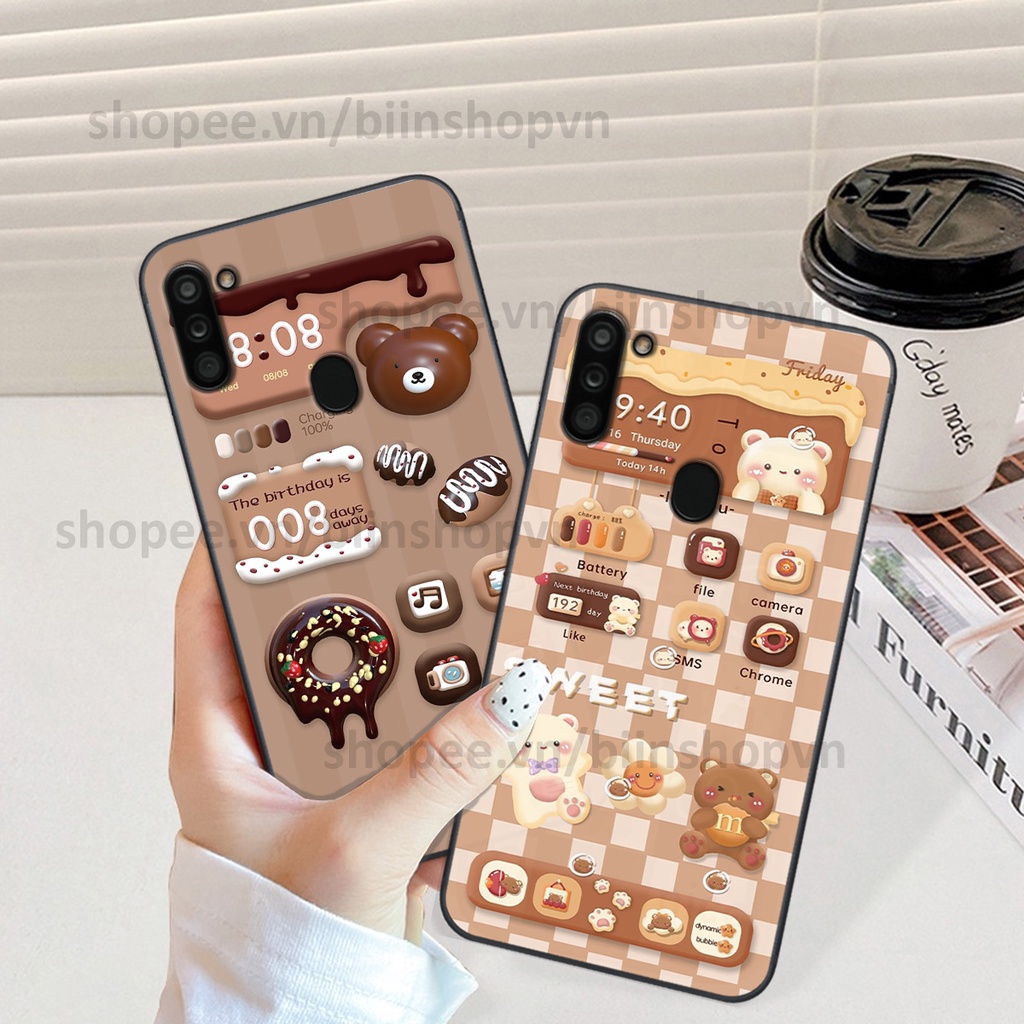 Ốp Samsung A11 / M11 in hình gấu chocolate kẹo ngọt siêu đẹp siêu xinh