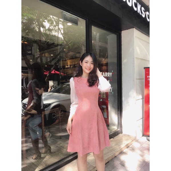  Váy Thiết Kế Nhung Mỏng Tay Voan - G022 | BigBuy360 - bigbuy360.vn