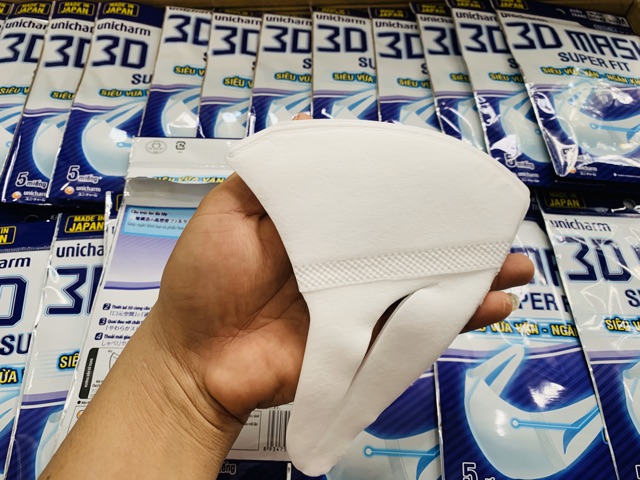 Khẩu trang 3D Mask Super Fit Unicharm [NGĂN KHÓI BỤI] (Size M gói 5 cái) | BigBuy360 - bigbuy360.vn