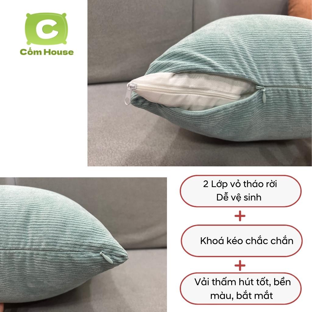 Gối Tựa Lưng Nhung Tăm, Gối Sofa Nhung Trơn Đơn Sắc Sang Trọng, Siêu Bền KT 45x45 Vỏ Tháo Rời