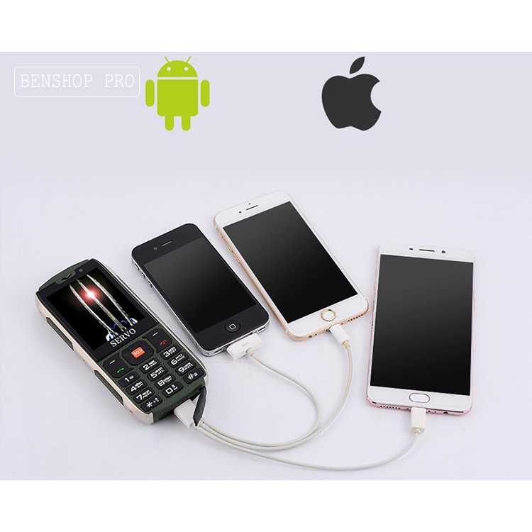 Điện thoại kiểu dáng quân đội 4 sim 4 sóng Servo H8 (đen) | BigBuy360 - bigbuy360.vn