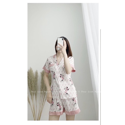 Bộ ngủ lụa mickey chữ NY