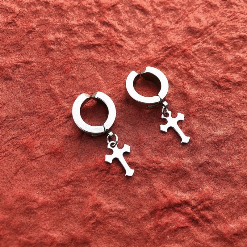 Khuyên tai thánh giá phong cách Hàn Quốc dễ phối đồ thời trang nam nữ 23b176