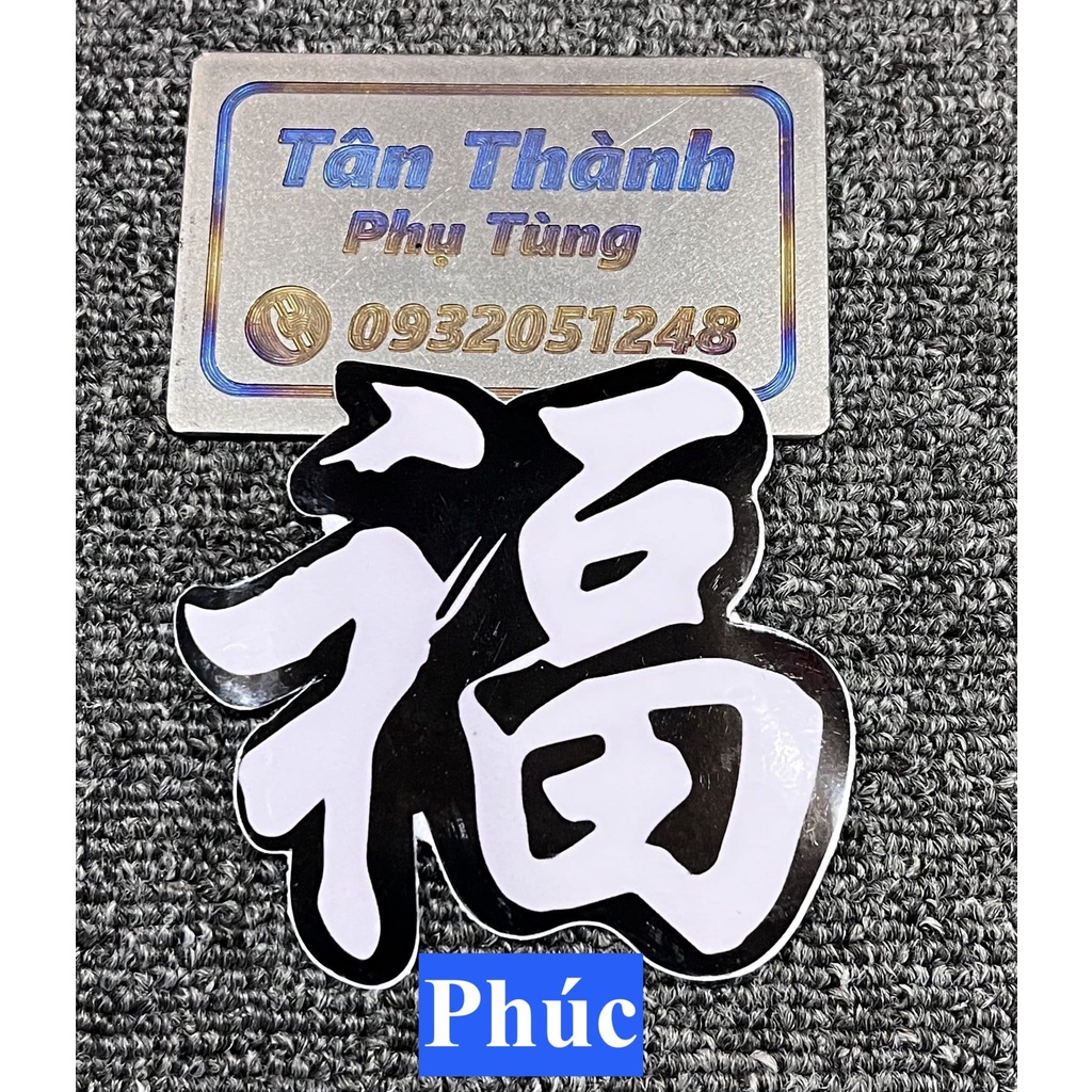 Tem chữ Hoa: Phúc Lộc Thọ Tài dán mão xe máy TanthanhPT