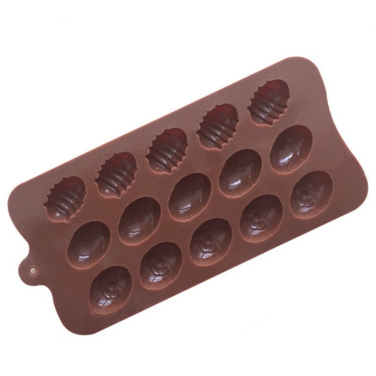 Khuôn silicon làm bánh socola thạch rau câu 15 ô hình quả trứng