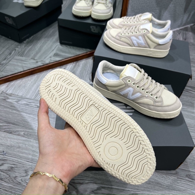 Full box+quà tặng🎁Giày sneaker nb 300 2.0 nâu kem đế cao nữ