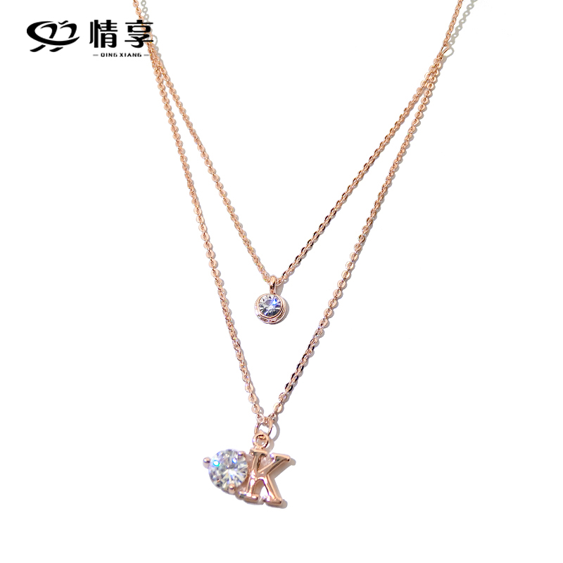 Love Japan and South Korea double-layer necklace female hipster net red clavicle chain temperament ins simple neck jewelry necklace neck strap