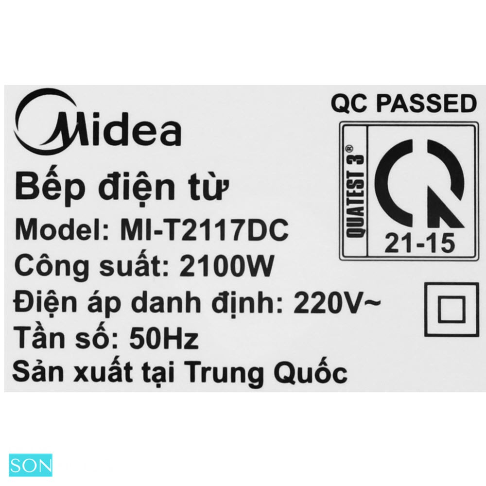 BẾP TỪ MIDEA MI-T2117DC CÔNG SUẤT 2100W TẶNG KÈM 1 NỒI NẤU LẨU[BẢO HÀNH CHÍNH HÃNG 1 NĂM]