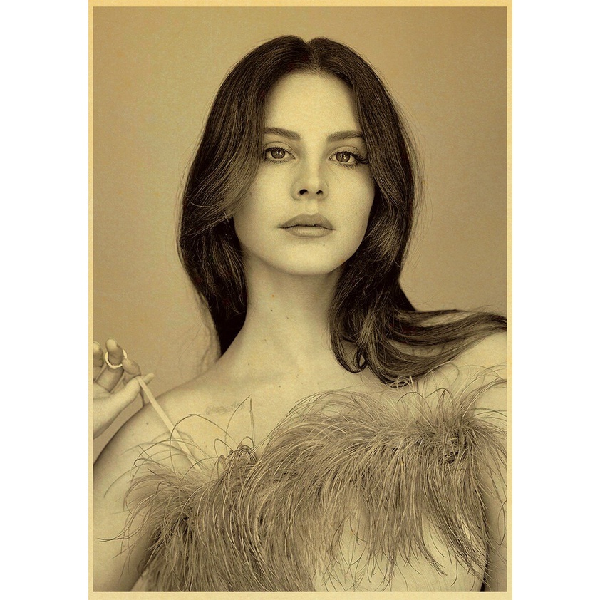 Ca sĩ nổi tiếng lana del rey áp phích cổ điển giấy kraft cho phòng ngủ tại nhà quán cà phê trang trí tường áp phích