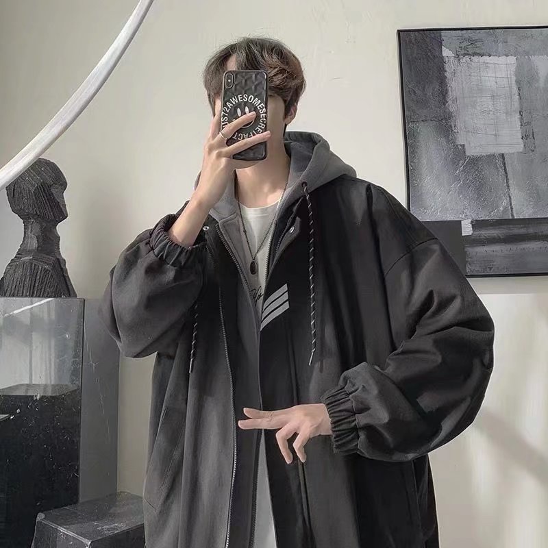Áo Khoác Hoodie Dáng Rộng Thời Trang Phong Cách Hàn Quốc Cho Nam