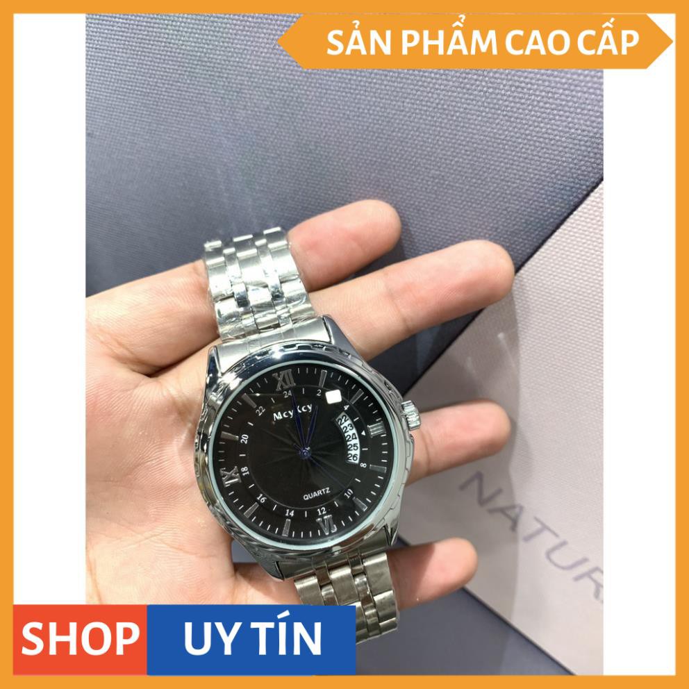 [TẶNG KÈM VÒNG TAY,PIN,CHỐT] ĐỒNG HỒ NAM MCYKCY DÂY THÉP KHÔNG GỈ CAO CẤP (BẠC, MẶT ĐEN) [HÀNG CAO CẤP] | BigBuy360 - bigbuy360.vn