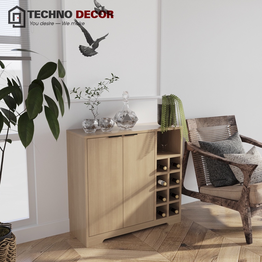 Tủ Gỗ Đa Năng 2 Cánh 9 Ngăn Dễ Dàng Tháo Lắp Decor Phòng Khách TechnoDecor Kệ Gỗ Nhiều Ngăn