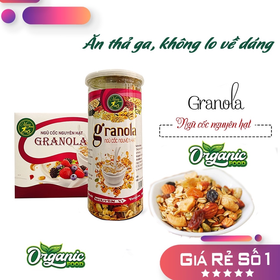 Bữa Ăn Phụ 10k - [NGŨ CỐC CHÍNH HÃNG] Ngũ Cốc Siêu Hạt Giảm Cân Đặc Biệt Granola Mombeauty Hộp 500gr