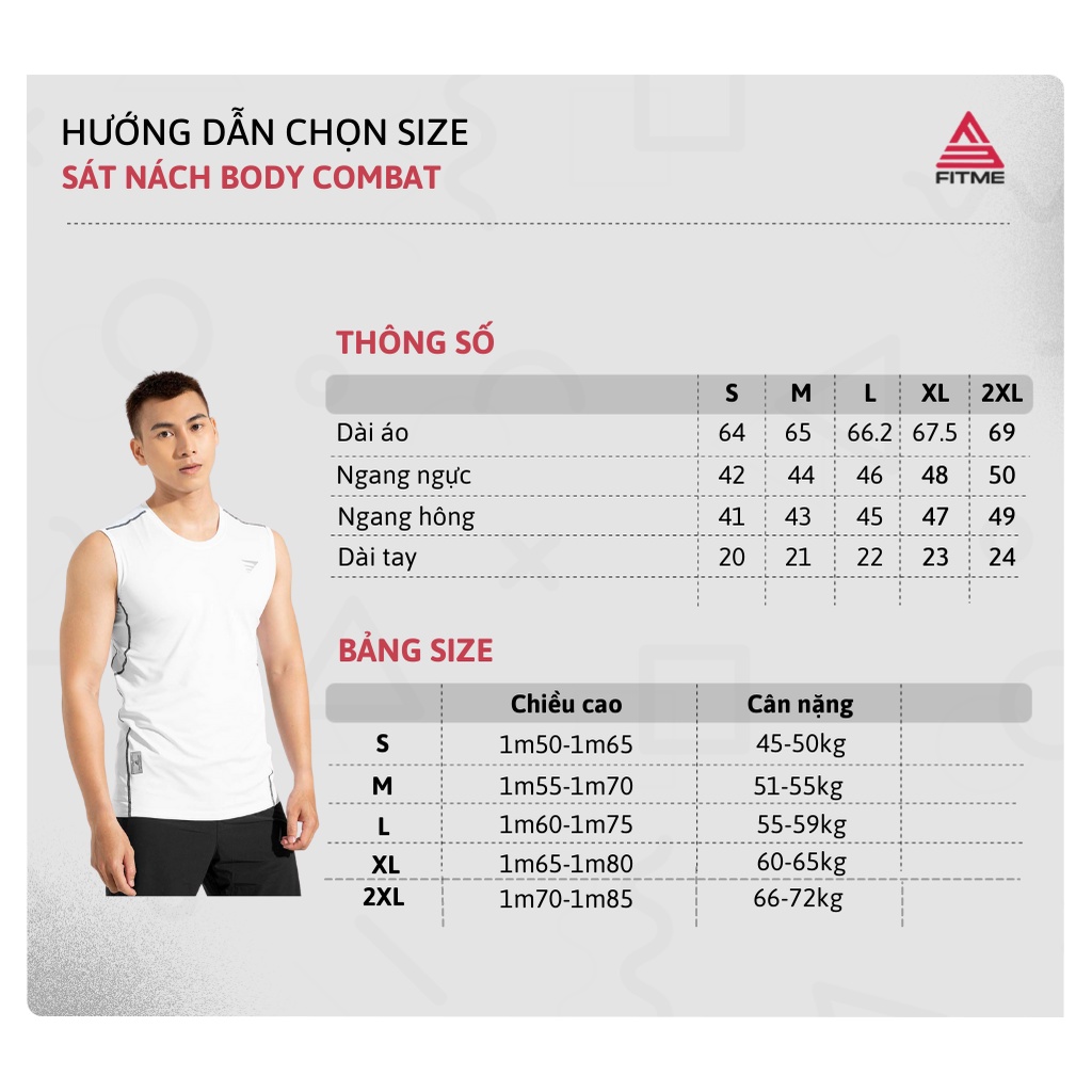 Bộ quần áo thể thao sát nách Fitme chất liệu thun co giãn 4 chiều nam tính chuyên tập gym, chạy bộ, bóng rổ