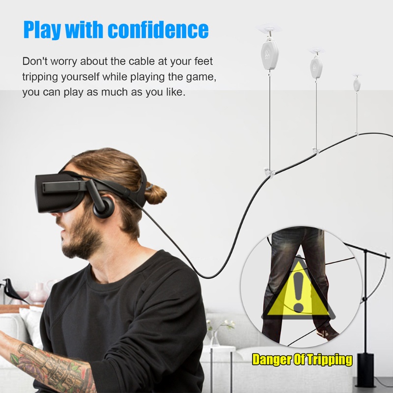 Dây cáp ròng rọc gắn trần nhà có thể thu gọn cho Oculus Quest/Quest 2 | BigBuy360 - bigbuy360.vn