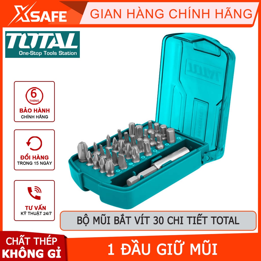 Bộ mũi bắt vít 30 chi tiết TOTAL TACSD10306 | bộ 30 mũi siết vít kích thước 25mm lắp ráp hay tháo mở các chi tiết
