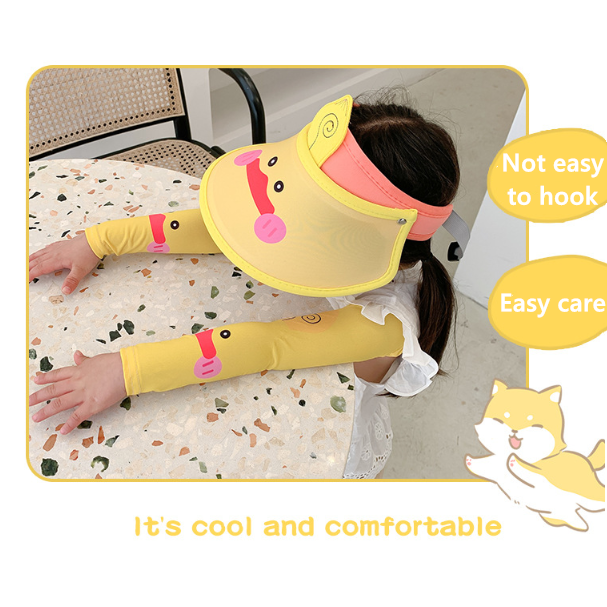 Mũ che nắng chống tia uv hở chóp họa tiết thú hoạt hình dễ thương cho bé