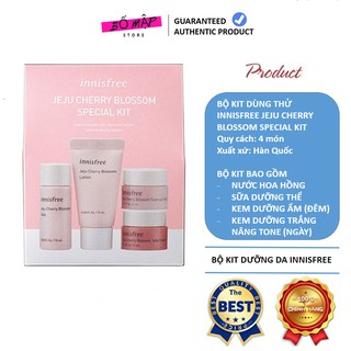 [SALE] [CAM KẾT 100% CHÍNH HÃNG] Bộ Kem Dưỡng Ẩm Và Trắng Da Nâng Tông Innisfree Jeju Blossom Special Kit Hàn Quốc 4 món