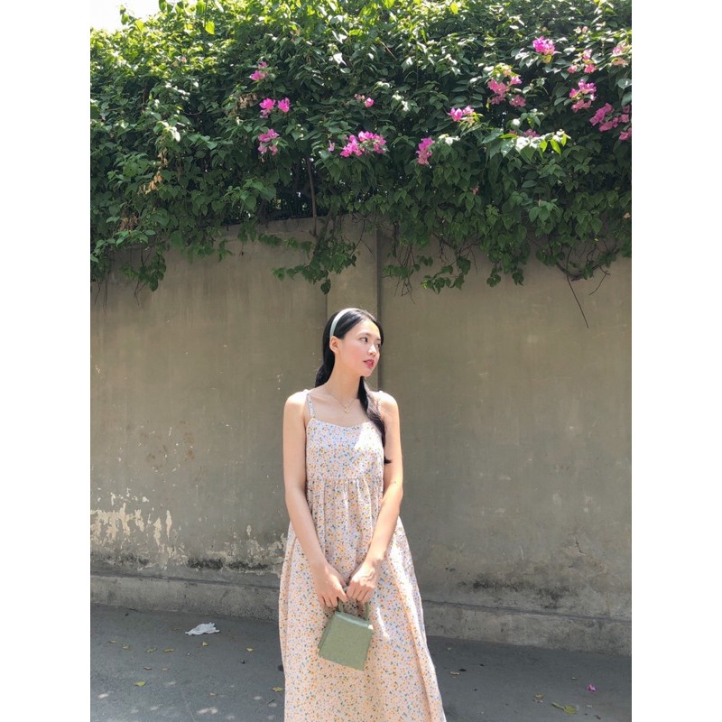 Đầm dài hai dây bo chun sau lưng ELLIE DRESS | BigBuy360 - bigbuy360.vn