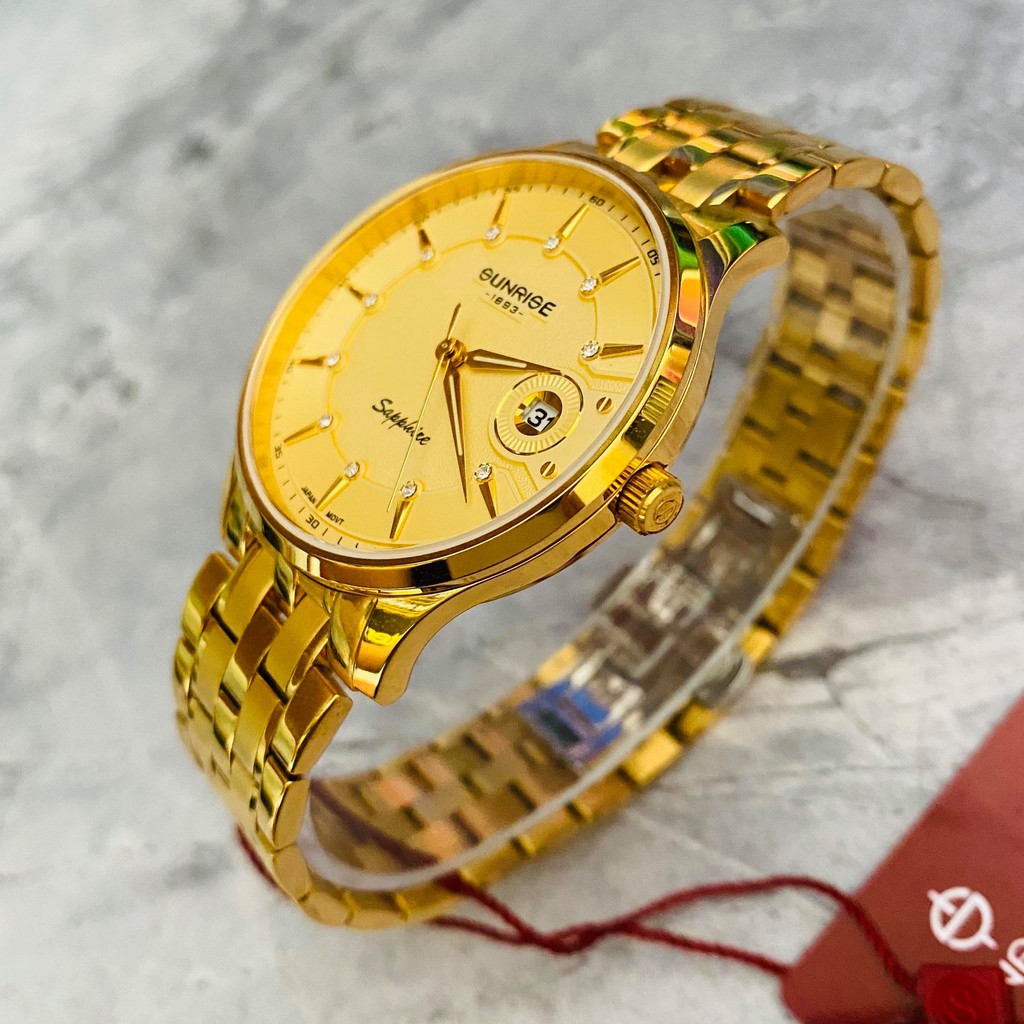 Đồng hồ Sunrise Nam chính hãng Nhật Bản M1222-SA-G-V Kính saphire chống trầy - bảo h