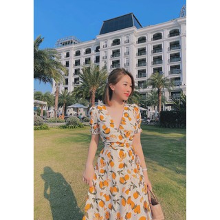 Đầm maxi tay ngắn họa tiết siêu cute - Adela Dress