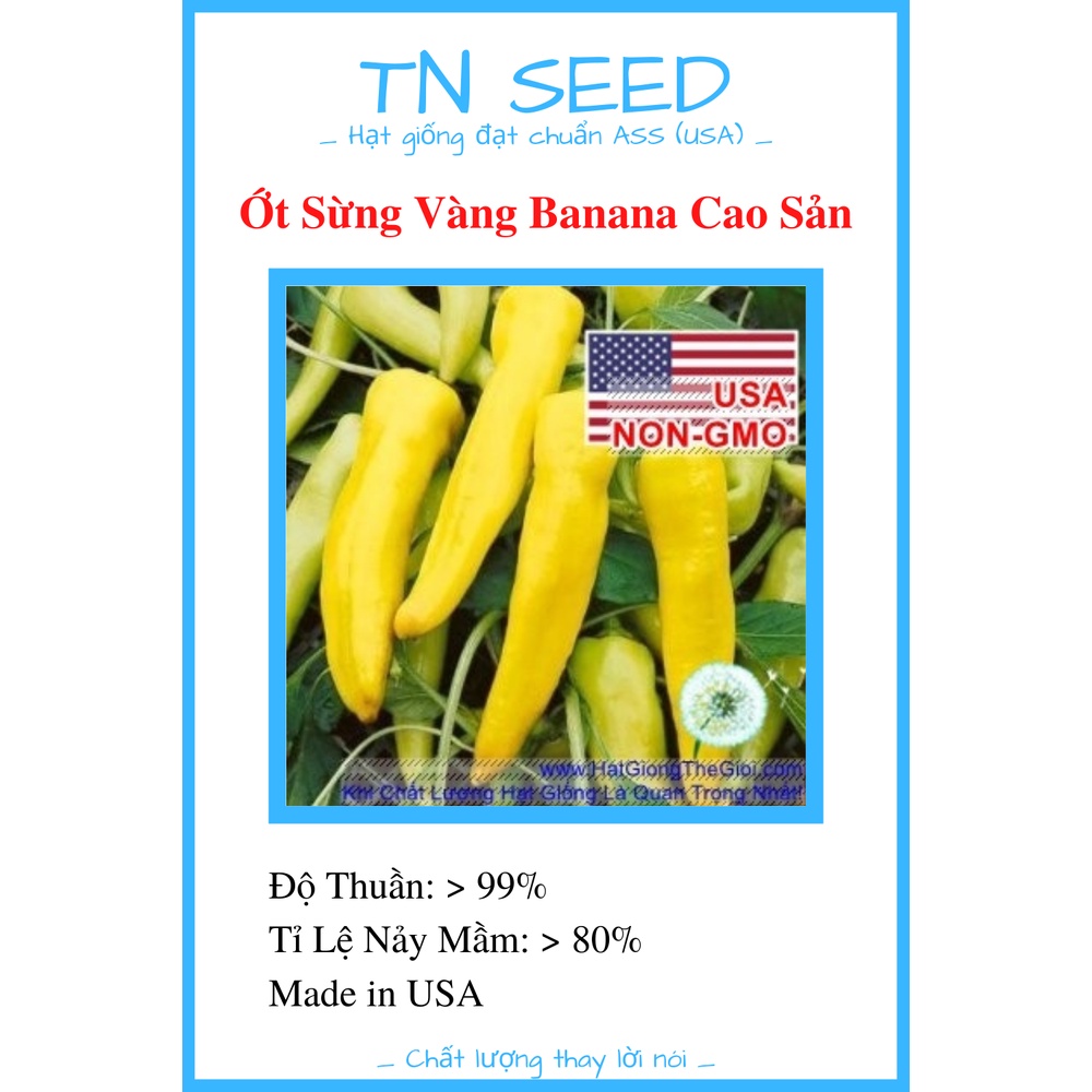 Hạt Giống Ớt Sừng Vàng Banana Cao Sản [15 Hạt]