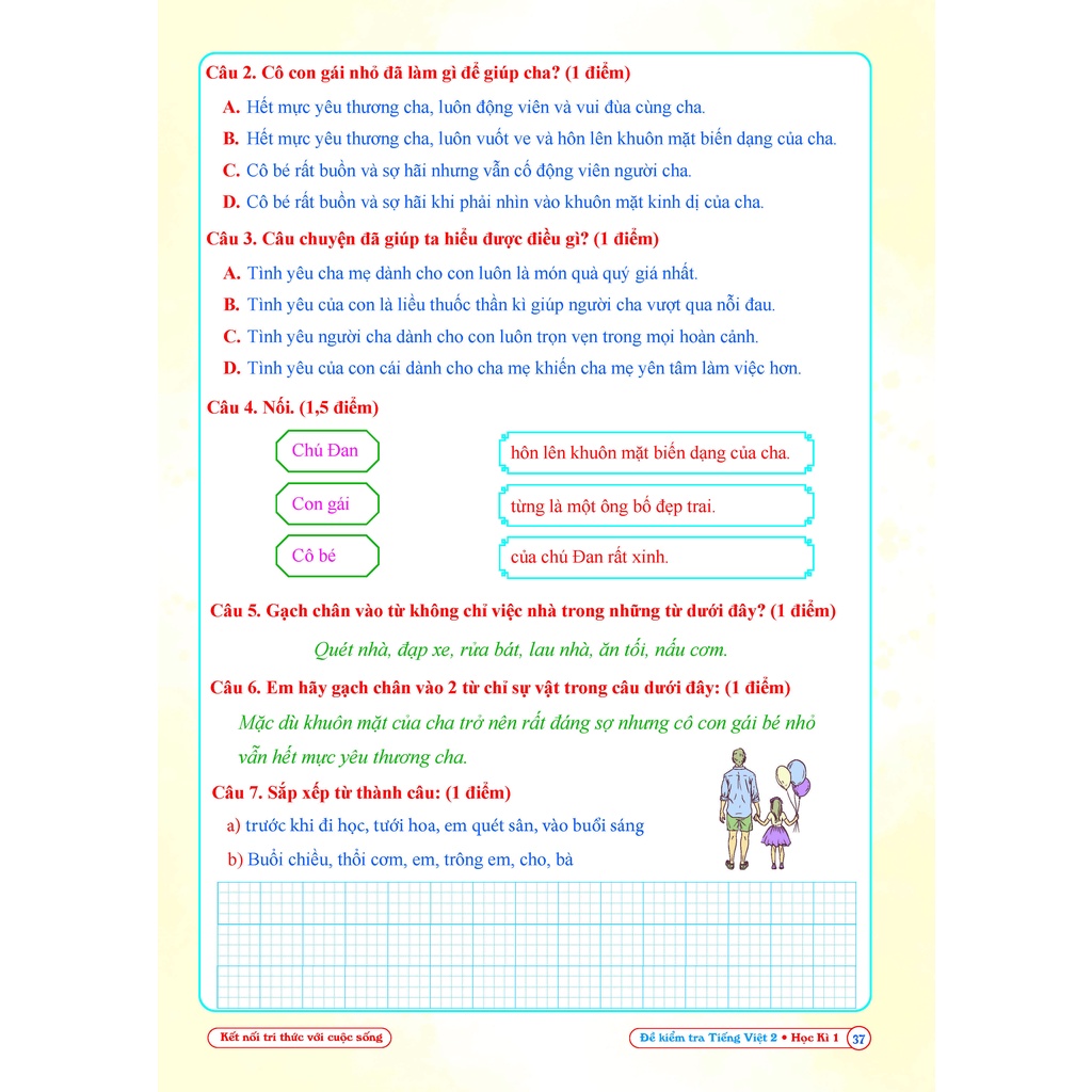 Sách Đề kiểm tra tiếng Việt lớp 2 học kì 1 QBOOKS   Hải Anh Books