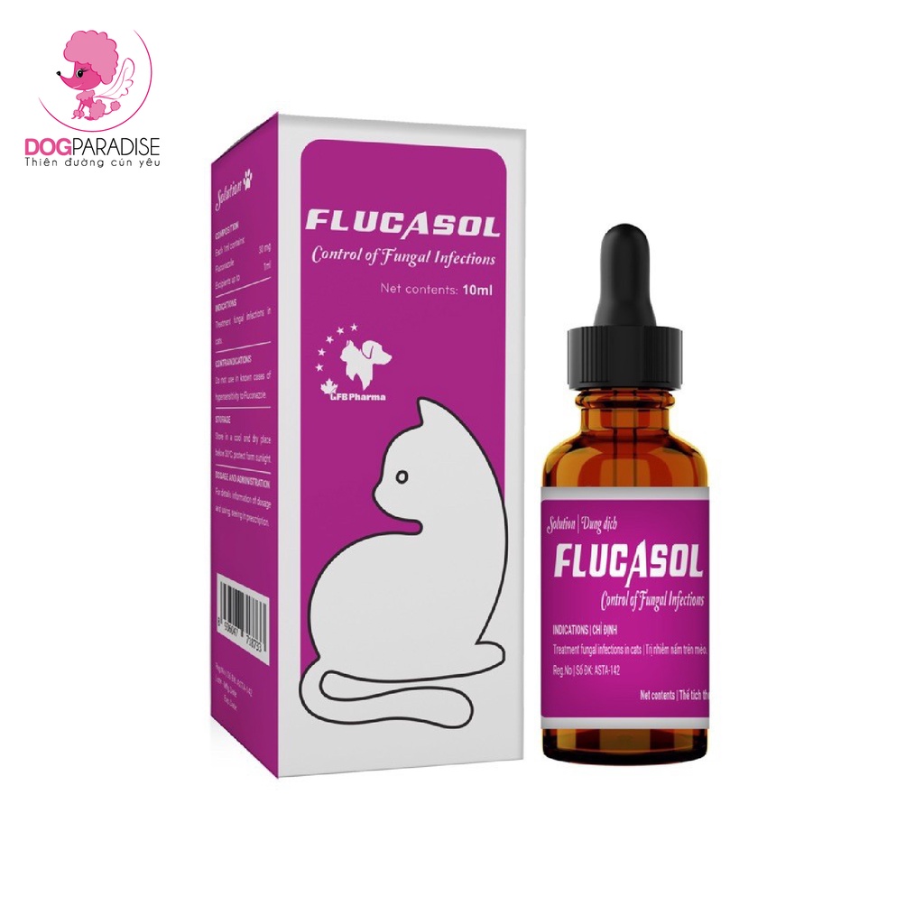 Dung dịch tr.ị nấm cho mèo Flucasol chai 5ml - Dog Paradise