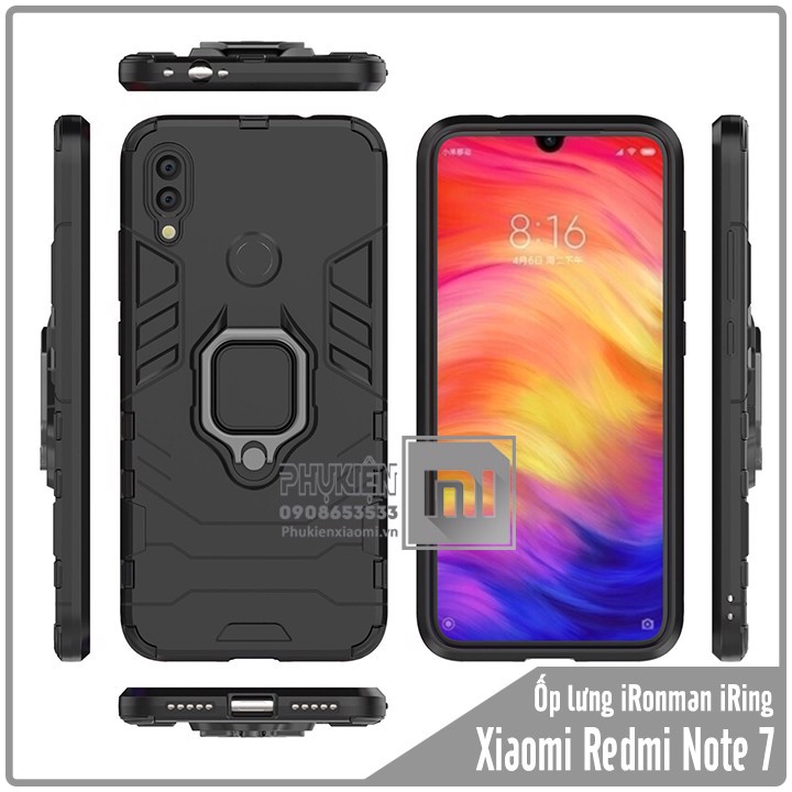 FREESHIP ĐƠN 99K_Ốp lưng Xiaomi Redmi Note 7 iRON - MAN IRING Nhựa PC cứng viền dẻo chống sốc