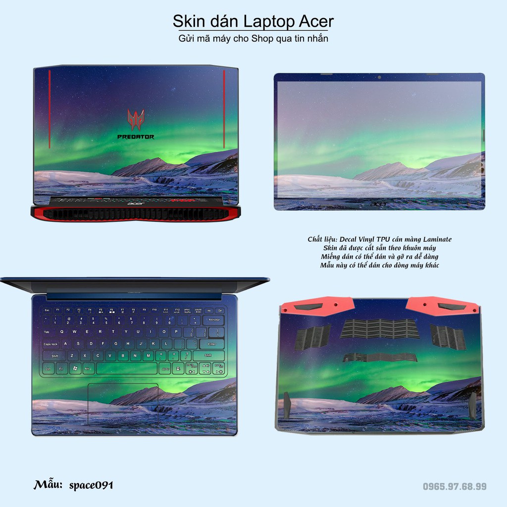 Skin dán Laptop Acer in hình không gian _nhiều mẫu 16 (inbox mã máy cho Shop)