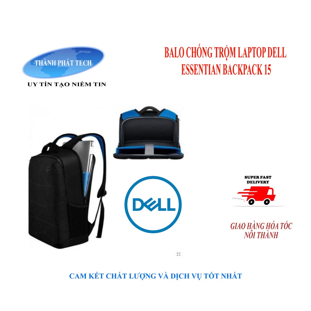 BALO  LAPTOP DELL ESSENTIAL  BACKPACK 15-HÀNG NHẬP KHẨU CHÍNH HÃNG NEW 100%