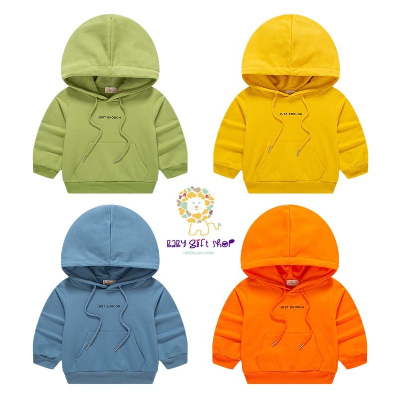 Áo khoác hoodie nỉ dài tay có mũ trẻ em bé trai bé gái BE TOP mẫu chui đầu nhiều màu kiểu Hàn Quốc 2020