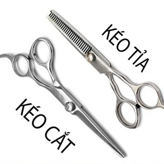 Bộ 2 Kéo Cắt Và Tỉa Tóc Chuyên Dụng Không Gỉ ( hàng chuyên nghiệp) Bộ 2 kéo cắt và tỉa tóc Gia Đình