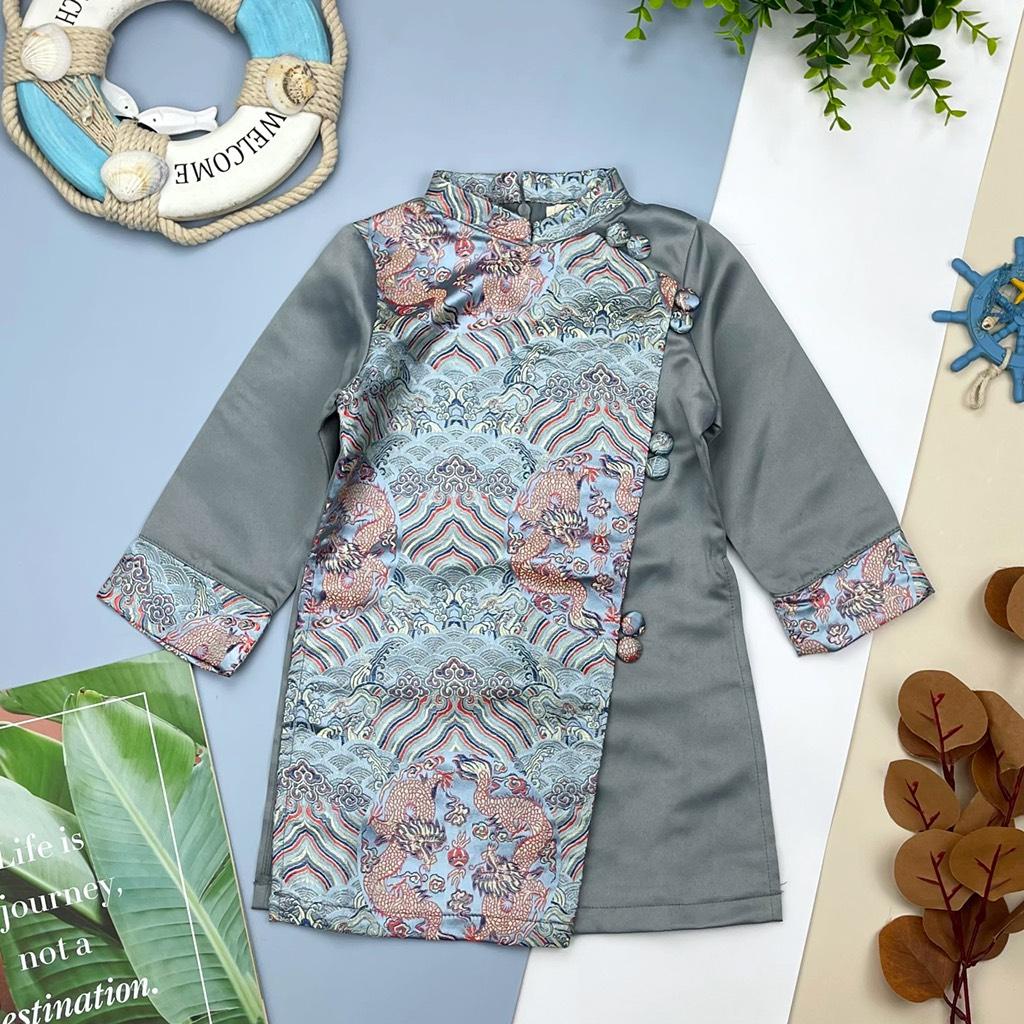Áo dài phối cúc LITIBABY size 1/5