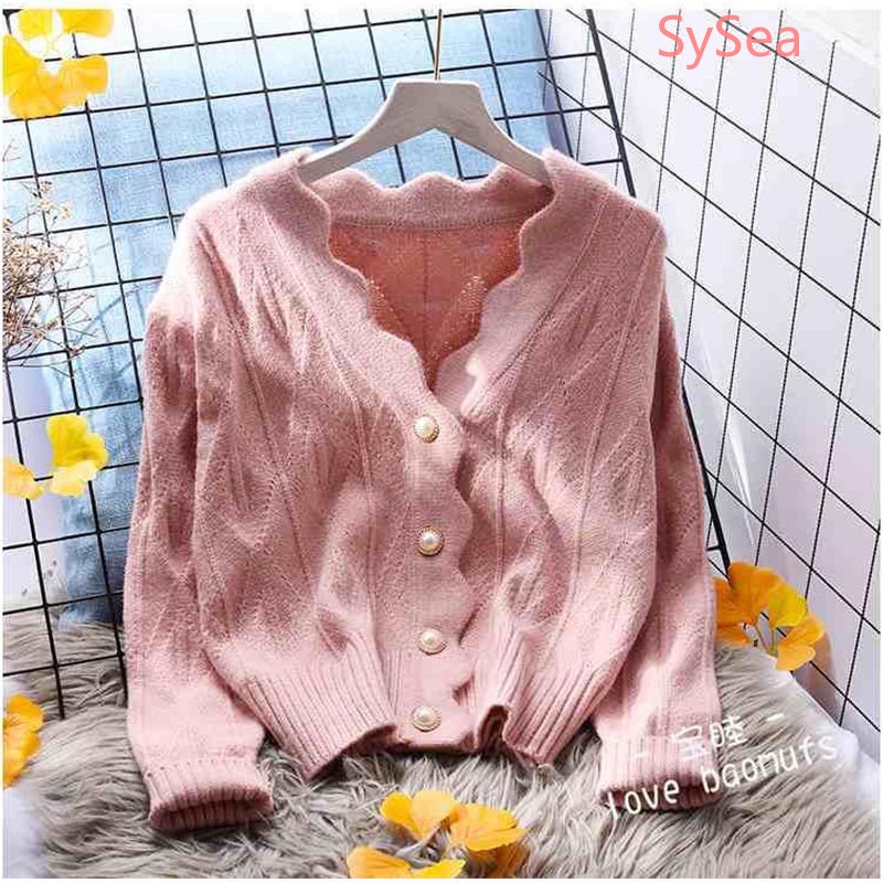 Áo Cardigan Dệt Kim Màu Sắc Ngọc Trai Phong Cách Hàn Quốc Cho Nữ