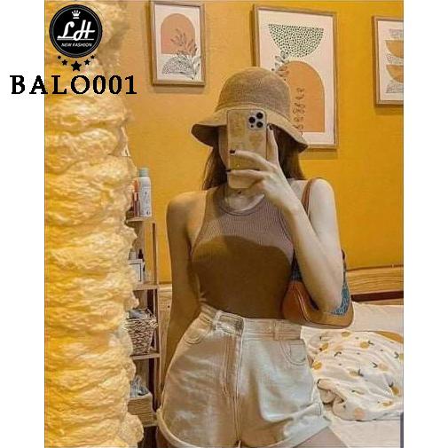 Áo ba lỗ trơn, áo croptop sát nách nữ kiểu ôm body phong cánh mua hè năng động Lê Huy fashion Ms balo001