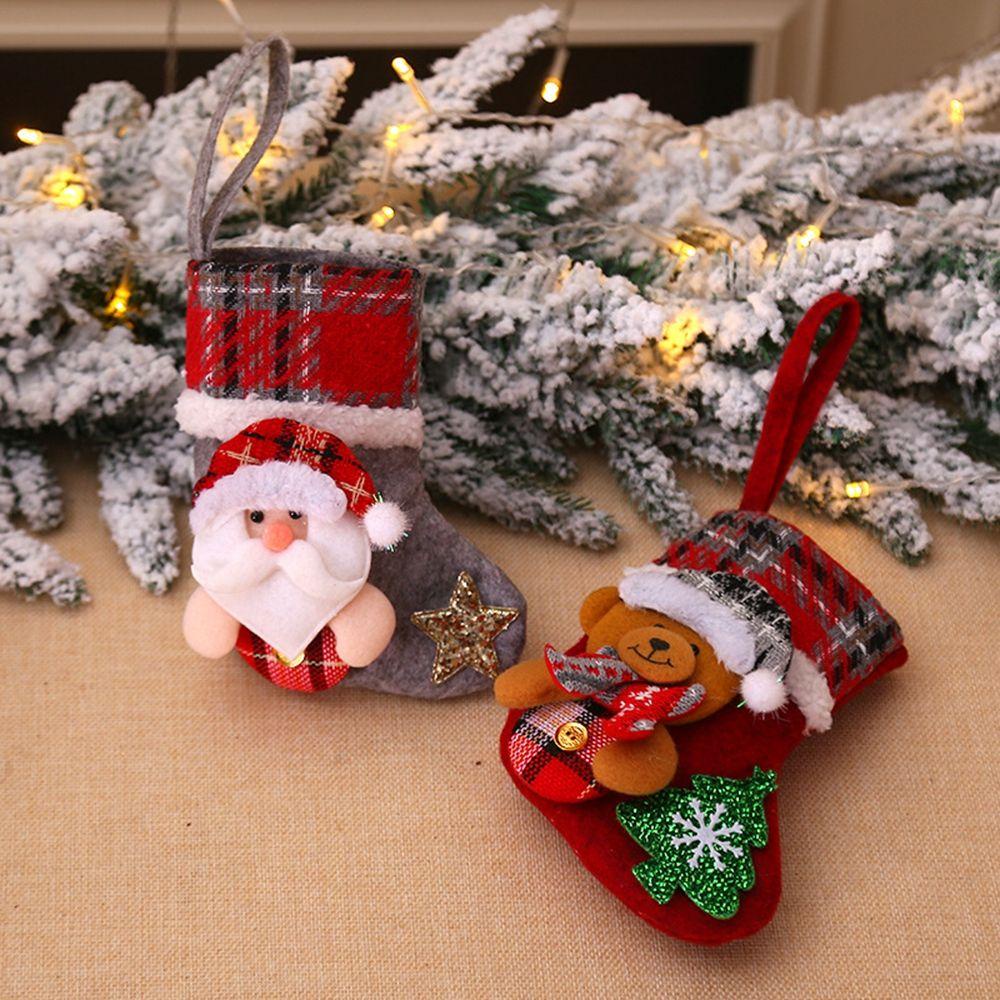 Vớ Bông Treo Trang Trí Giáng Sinh DIY Hình Ông Già Noel / Người Tuyết / Tuần Lộc / Gấu Đáng Yêu