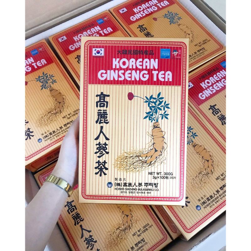 ( Hộp 100 gói) Trà Sâm Hàn Quốc Korean Ginseng Tea _ Hộp 100 gói