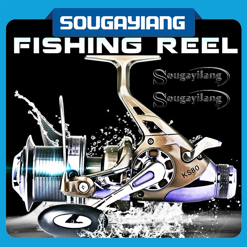 Sougayilang Freshwater Saltwater Spinning Fishing Reels with 5.2:1 Gear Ratio 9+1bb Metal Body Left/right Handle Bait Runner Reel